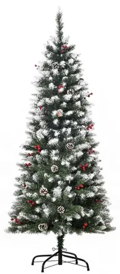 Immagine prodotto di Albero di Natale Artificiale Innevato 150 cm 408 Rami con Pigne Verde