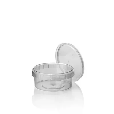 Produktbild von Feinkostbecher, PP 240 ml Ø 9,5 cm · 5,6 cm transparent mit Originalitätsverschluss