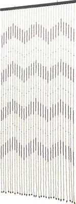 Obrázok produktu pre Záves na dvere - drevený záves - 220 × 90 cm - stropný - priesvitný 41-85 % - dvojvrstvový - 1 panel - sieťka proti muchám - hnedý