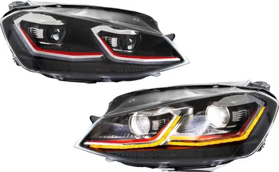 Zdjęcie produktu dla Reflektory LED, kompatybilne z Volkswagen VW Golf VII Golf MK7 TSI TDI 2012-2017, dynamiczne kierunkowskazy, wodoodporne,