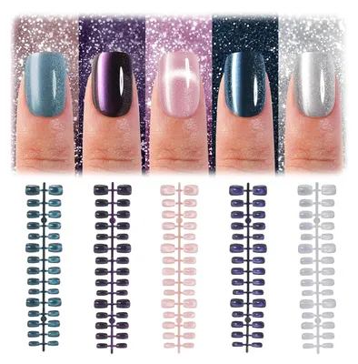 Produktbild von Press On Nails 3D Cat Eye Soft Gel 15 Größen 5 Farben