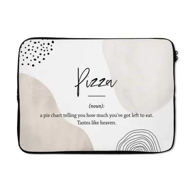 Produktbild von MuchoWow® Laptop Hülle 13 Zoll Wörterbuch - Zitate - Pizza - Sprichwörter - Pizza Definition Laptoptasche - Laptophülle - Sleeve - Rundumschutz