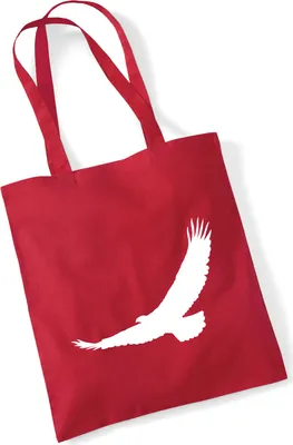 Produktbild von Huuraa Jutebeutel Eagle Silhouette Adler 10 Liter Classic Red Baumwolle Tasche Geschenkidee
