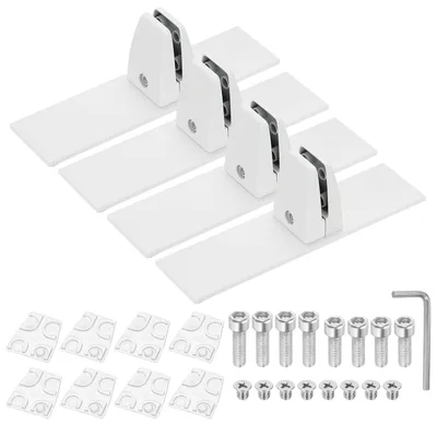 Tischteiler-Klemmen 4 Stück Aluminium 1,8x1,3x2,5 cm weiß