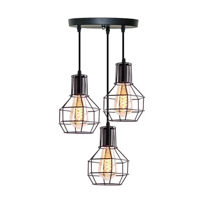 Image de Homestyle Pro MK021-B Industriële Hanglampen Zwart/Metaal