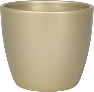 Produktbild von INNA-Glas Pflanztopf, Keramik, Gold-matt, 15 cm, Ø 17,5 cm - Übertopf