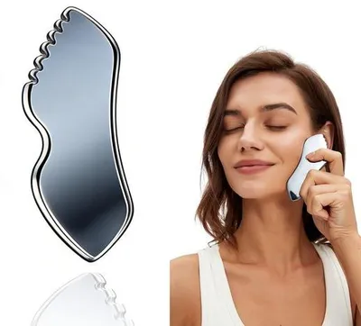 Produktbild von Gua Sha für Gesichtsmassage, Gua Sha Stein für Anti-Aging, Anti-Falten und Schwellungen Reduktion, Lippenform Gua Sha für Gesichts-, Hals- und Körperpflege.