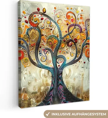 Obrázok produktu pre MuchoWow® - Plátno - Strom - Umenie - Moderné - Príroda, nástenná maľba, nástenné dekorácie obrazy obývacia izba, 60x80cm