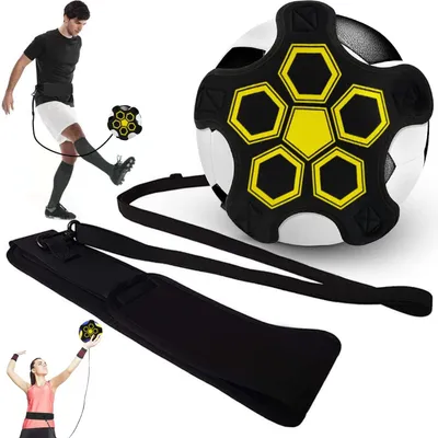 Imagen del producto de Entrenador de fútbol con banda ajustable, para balones de tamaño 3, 4 y 5, ideal para entrenamientos de fútbol