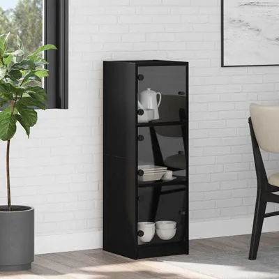 Obrázok produktu pre vidaXL Highboard čierny dubový vzhľad 35 x 37 x 109 cm materiál na báze dreva