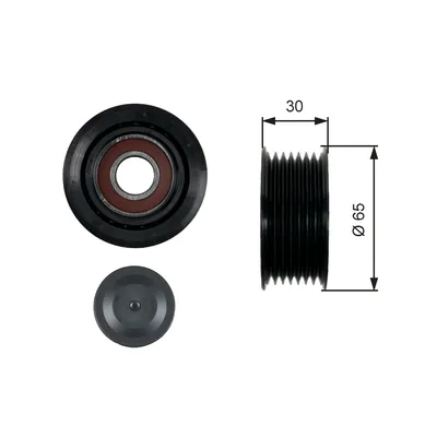 Produktbild von GATES T36439 Umlenkrolle Keilrippenriemen 65mm für SUZUKI Grand Vitara II SUV (JT, TE, TD)