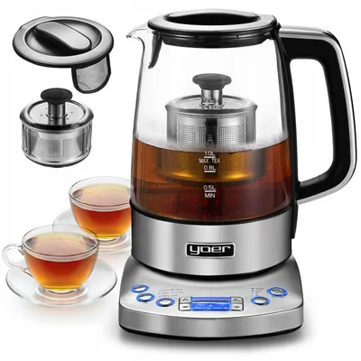 Obrázok produktu pre Sklenený rýchlovarník, 2200 W, 1,7 l, s reguláciou teploty 70-100°C a automatickým vypnutím po zohriatí
