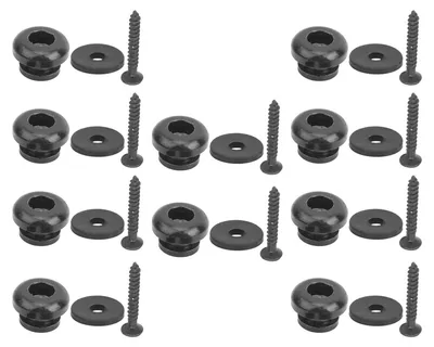 Image de Lot de 5 embouts pour sangle de guitare pour basse, ukulélé, instruments de musique, accessoires, noir