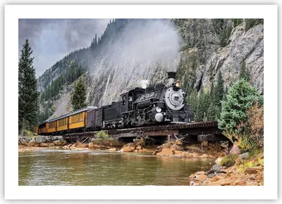 Produktbild von Poster - Poster ohne Rahmen - Alt Lokomotive Berge - 70x50 cm - Wand Bild - Wanddeko - Wandbilder - Kunstposter - Wandposter - Bilder - Kunstdruck - Wanddekoration - Wandbild - P2XAA70x50-4581