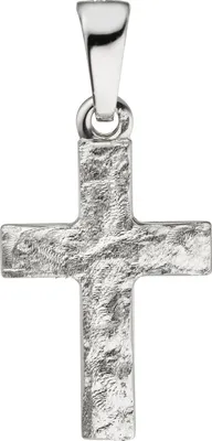 Produktbild von JOBO Anhänger Kreuz 925 Silber matt gehämmert Kreuzanhänger Silberkreuz