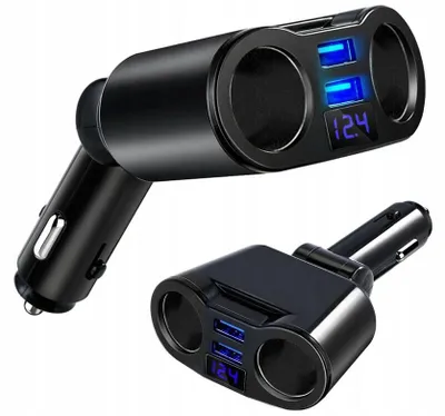 Produktbild von Auto Zigarettenanzünder Verteiler mit 2 USB und Voltmeter