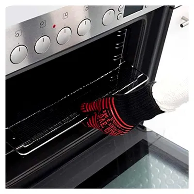 Produktbild von Grillhandschuh Hitzebeständig bis 250°C - Feuerfeste Handschuh - Topflappen Handschuh - Ofenhandschuh - Backhandschuh - Grill Handschuh - Hitzeschutz Handschuh - Grill Zubehör