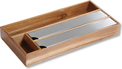 Produktbild von KESPER Folienspender Akazie– 42x19x5,4 cm – 4-Fach Organizer, Alufolie, Frischhaltefolie & Backpapier – mit Abreißklappen – Küchenhelfer 2804113