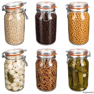 Image de Lot de 6 bocaux de conservation Odin de 1,5 l avec couvercle à clip, hermétiques