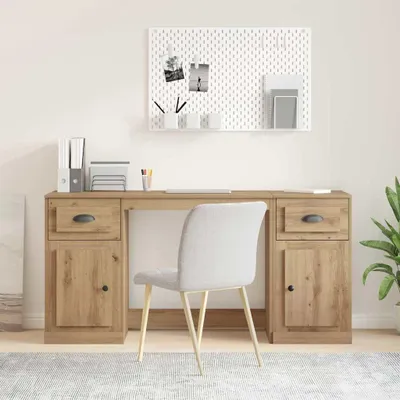 Produktbild von vidaXL Schreibtisch mit Schrank Artisan-Eiche Holzwerkstoff