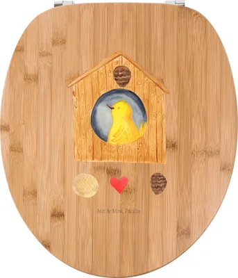 Produktbild von Mr. & Mrs. Panda Klodeckel Vogel Haus - Transparent - Geschenk, Familie, Castle, Klobrille, Wohnung, Lustige Sprüche, Vögel, mdf wc sitz, WC-Sitz, Toilettendeckel