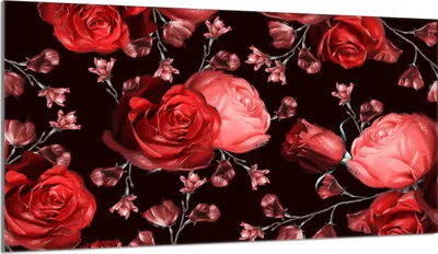 Produktbild von Glas-Herdplattenschutz 90x52 Rosen