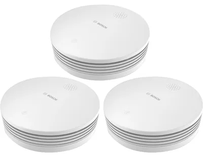 Zdjęcie produktu dla Czujnik dymu Bosch Smart Home II, biały, zestaw 3 sztuki