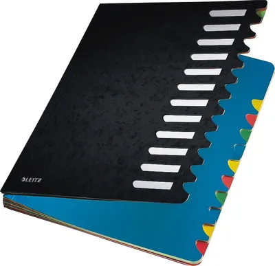 Produktbild von Ordnungsmappe Deskorganizer Color A4 12 Fächer schwarz Packung mit 18 Stück