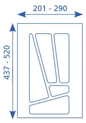 Immagine prodotto di Inserto per posate tagliabile a misura, cassetto portaposate da 30 cm, accorciabile