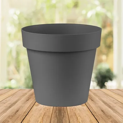 Produktbild von Central Garden Round Blumentopf in anthrazit in 15 cm Durchmesser