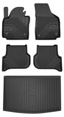 Produktbild von Gummimatten + Kofferraumwanne für Volkswagen Golf Plus 2005-2014 (Minivan, unterer Ladeboden) – Schwarz, passgenau – Wielganizator