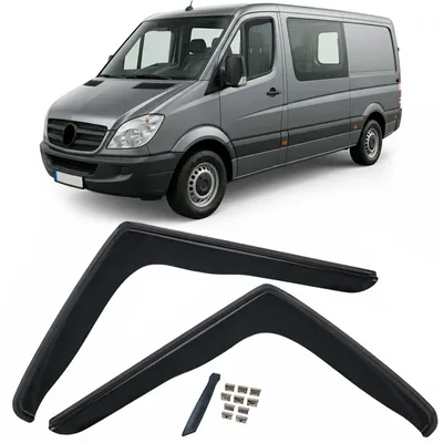 Für Mercedes Sprinter 906 2006-18 Windabweiser Regenabweiser Windschutz Schwarz in der Farbe Schwarz von Carparts-Online GmbH
