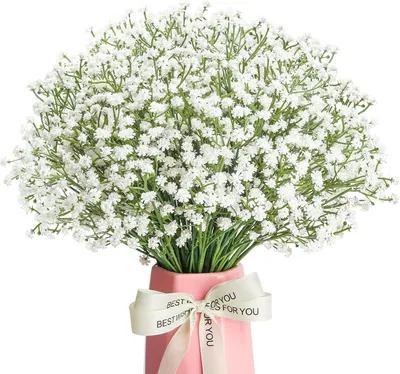 Obrázok produktu pre Umelé kvety Gypsophila 12 kusov, biela farba, 53 cm, na svadby a domácu dekoráciu