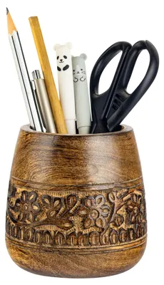 Produktbild von Omgoods – Holz-Stiftehalter für den Schreibtisch – Niedlicher Organizer für Kosmetik und Schrein