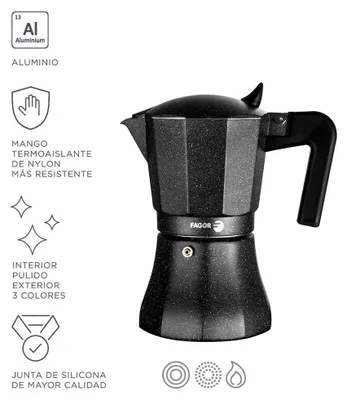 Image de Cafetière Tiramisu Fagor 6 Tasses Aluminium 3004 Robuste, 6 Tasses - Fagor