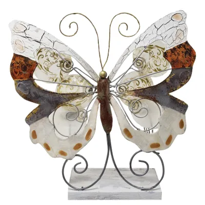Produktbild von Dekofigur Schmetterling als Teelichthalter - Metallfigur, Blech, Dekoration