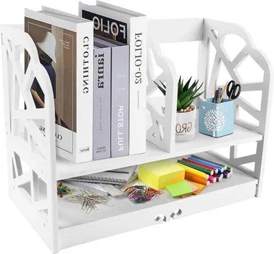 Image de Étagère miniature en bois - Blanc mat - Présentoir en bois à monter soi-même - Étagère pour le salon et le bureau - 30 × 21 × 40 cm