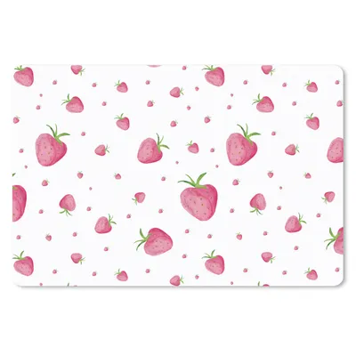Produktbild von MuchoWow® Schreibtischunterlage Erdbeere - Obst - Weiß 60x40 cm - XXL Mauspad - Großes Mauspad