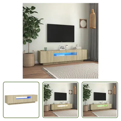 Produktbild von The Living Store TV-Schrank mit LED-Leuchten Sonoma-Eiche 160x35x40 cm