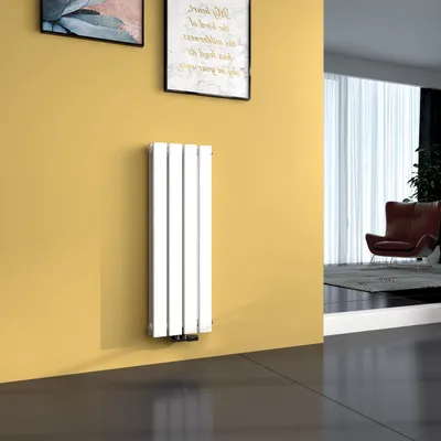 Produktbild von EMKE Heizkörper Flach Kompakt Design Paneelheizkörper Vertikal Doppellagig Mittelanschluss 90x30cm 559W Weiß Platzsparend ohne Heizstab