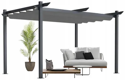 Image de Ekspand | Pergola de jardin - Gris - 300 x 400 x 230 cm - Toit coulissant - 1 pièce