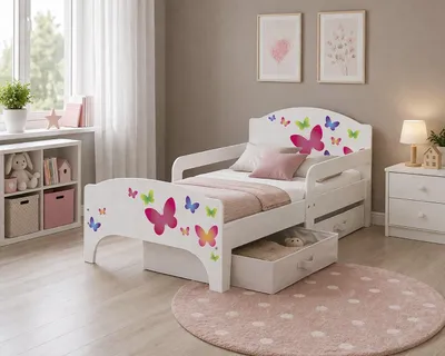 Produktbild von Bayagu Kinderbett 140x70cm Weiß mit Matratze Schublade und Rausfallschutz