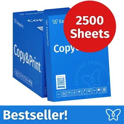 Zdjęcie produktu dla NOWOŚĆ: Easyprint Papier do drukarek i kopiarek, 2500 arkuszy, 5 x 500, A4, Premium, ekstra biały, CIE 160, Zwycięzca testów, Certyfikat PEFC