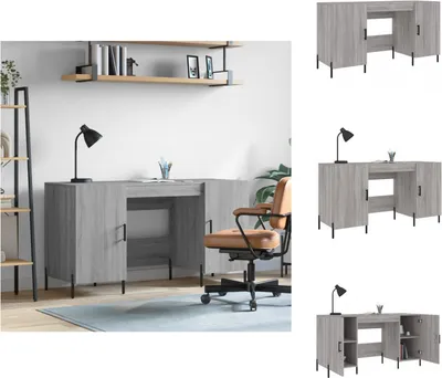 Produktbild von vidaXL Schreibtisch Grau Sonoma 140x50x75 cm Holzwerkstoff -  Schreibtische