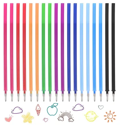 Radierbare Ersatzminen 18 Stück, 9 Farben, 0,7 mm