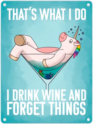 Produktbild von That's what I do I drink wine and forget things Metallschild in 15x20 cm mit
