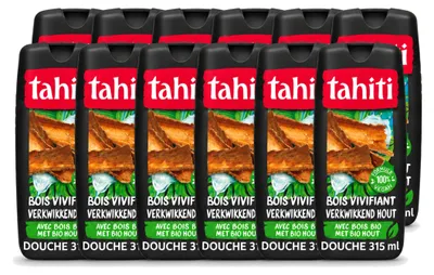 Produktbild von 12 x Tahiti Douchegel Tropenhout Vegan - 315 ml - Vorteilspackung - 12 Stücke