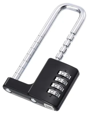 Immagine prodotto di Luchetto a combinazione numerica, 4 cifre, 117x64,4x14,5 mm, nero, realizzato in lega di zinco e acciaio inossidabile