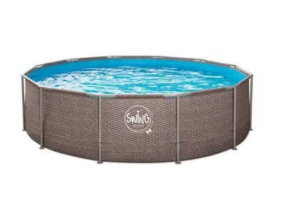 Produktbild von Mountfield RUNDER POOL MIT METALLRAHMEN – 3,66 x 0,91 m Korbdesign (Doppel-Rattan)