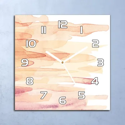Produktbild von Deko Glasuhr Wanduhr 30x30 Aquarell Abstraktion Quarz Küchenuhr Bürouhr